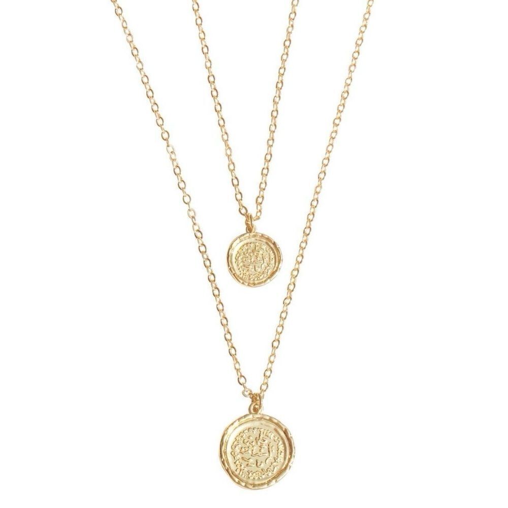 Amber Sceats Double Layer Gold Coin Pendant Necklace